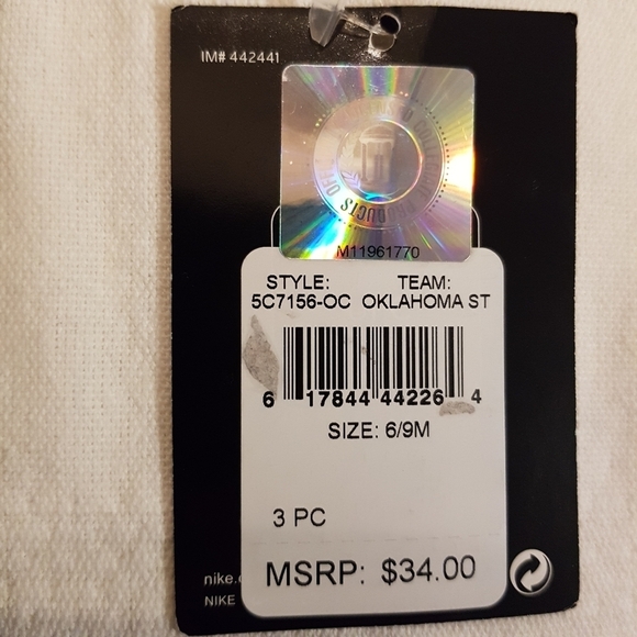 Oklahoma State undershirt 6/9 months - Picture 3 of 4